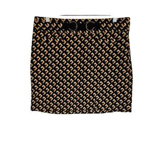 Loft Corduroy Skirt Size 8 Black retro print micro mini